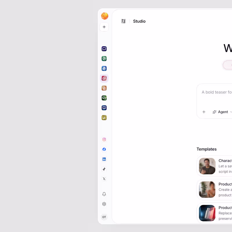 Cover image for Upcoming marketing platform, sidebar design