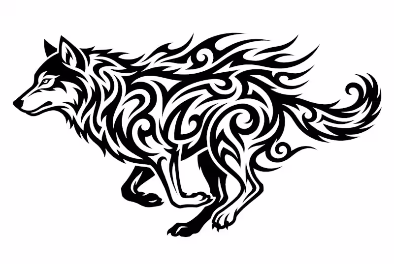 Cover image for Tribal Wolf Tattoo Flash — AI Stock Illustration