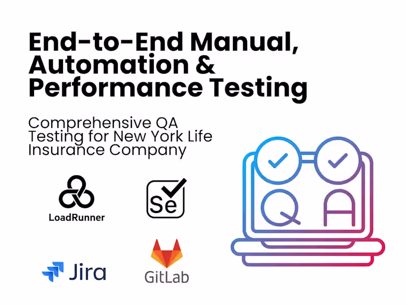 Cover image for End-to-End Manual, Automation & Performance Testing 