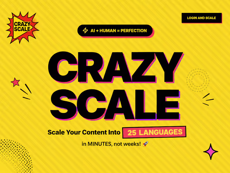 Cover image for  CRAZY SCALE: Video Translation &
