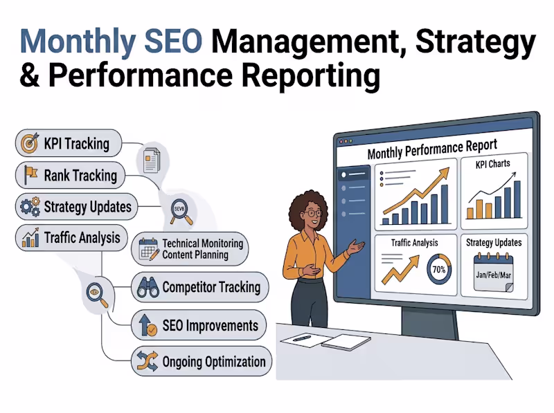 Cover image for Monthly SEO Management, Strategy & Performance Reporting