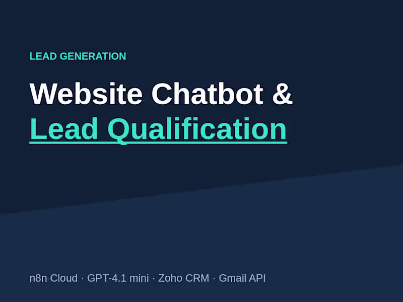 Cover image for Website Chatbot & Lead-Qualification Agent