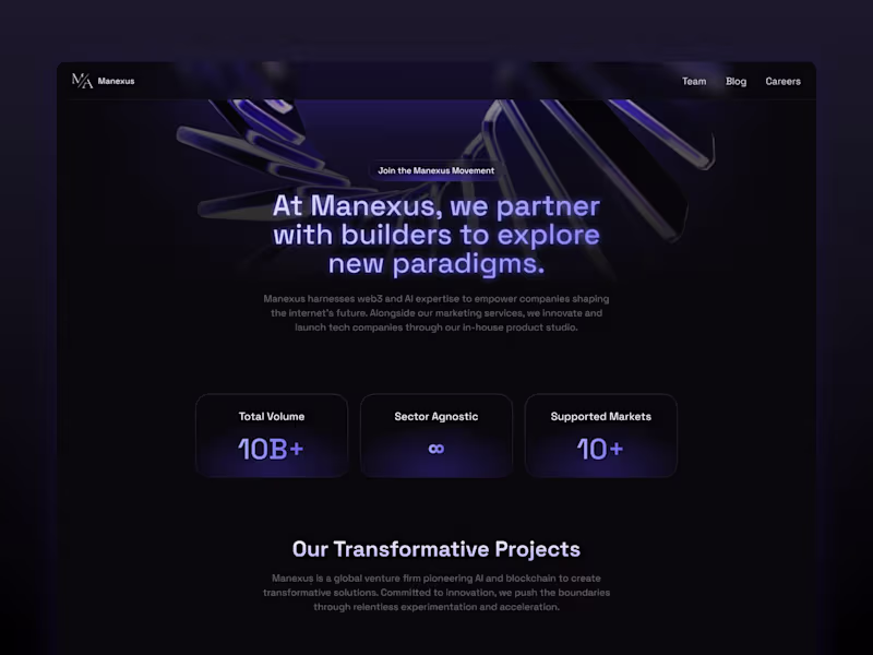 Cover image for Manexus - Landing Page Design