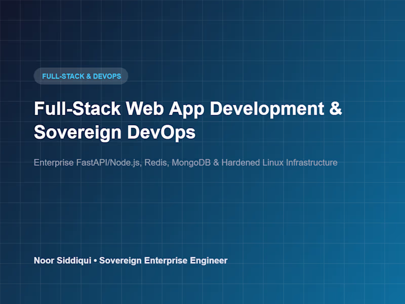 Cover image for Full-Stack Web App Development & Sovereign DevOps