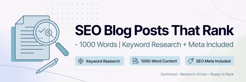 Cover image for I will write SEO blog posts that rank on Google -1000 words 