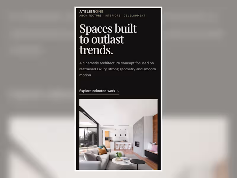 Cover image for Luxury Architecture Website — Cinematic