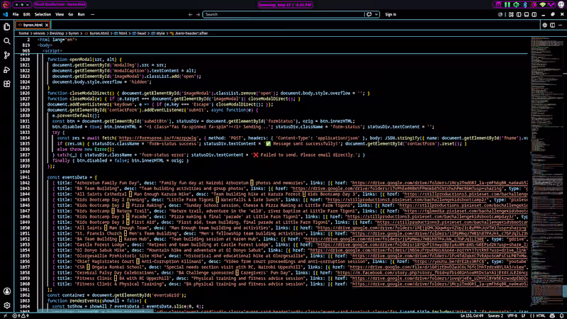 Cover image for code of a clients website...