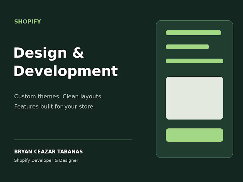 Cover image for Shopify Store Design & Redesign