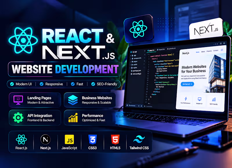 Cover image for React & Next.js Website Development