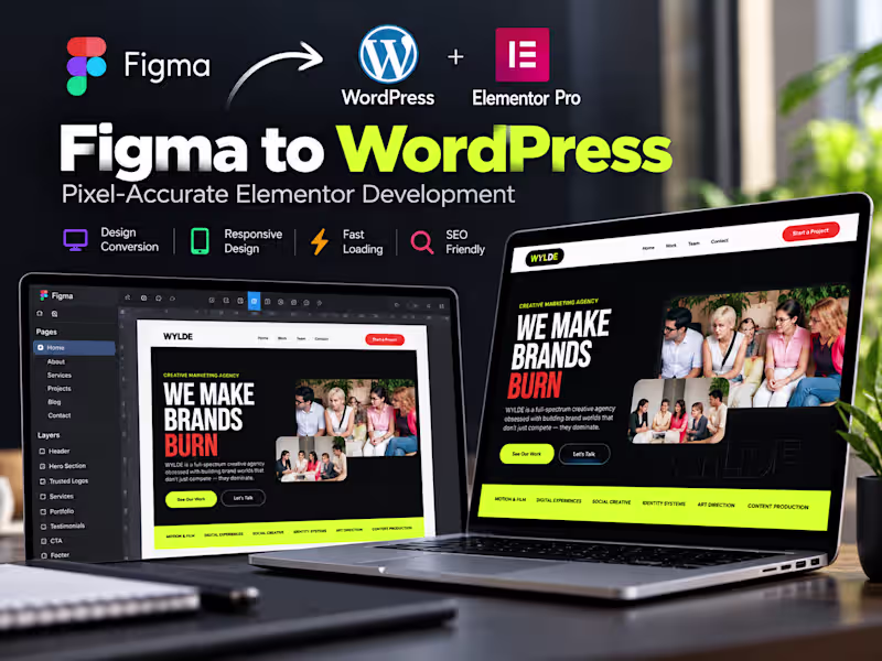 Cover image for Figma to WordPress Website Development with Elementor Pro