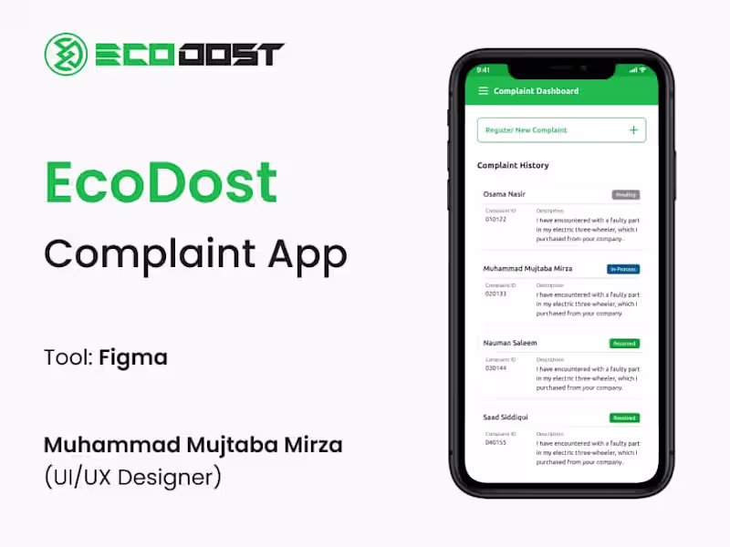 Cover image for EcoDost - Complaint App | UI/UX Design | Product Design