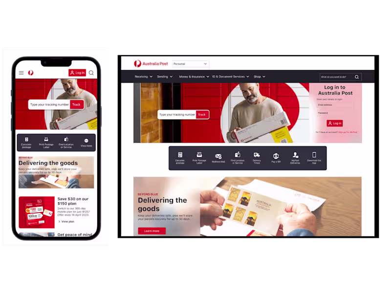 Cover image for Australia Post | Website & Mobile Redesign