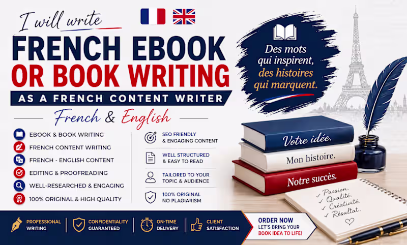 Cover image for A professional french book writing