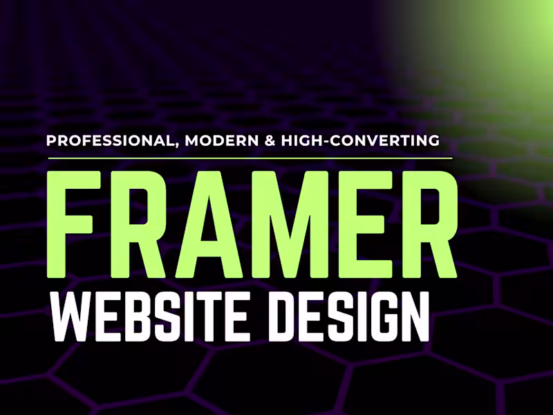 Cover image for Framer Website Design