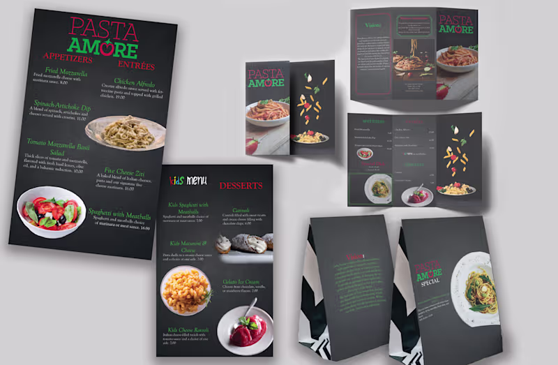 Cover image for Developed a cohesive restaurant branding collection for Pasta