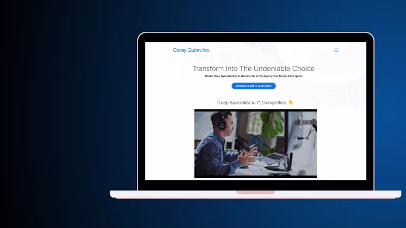 Cover image for Kajabi Sales Page Design for Corey Quinn