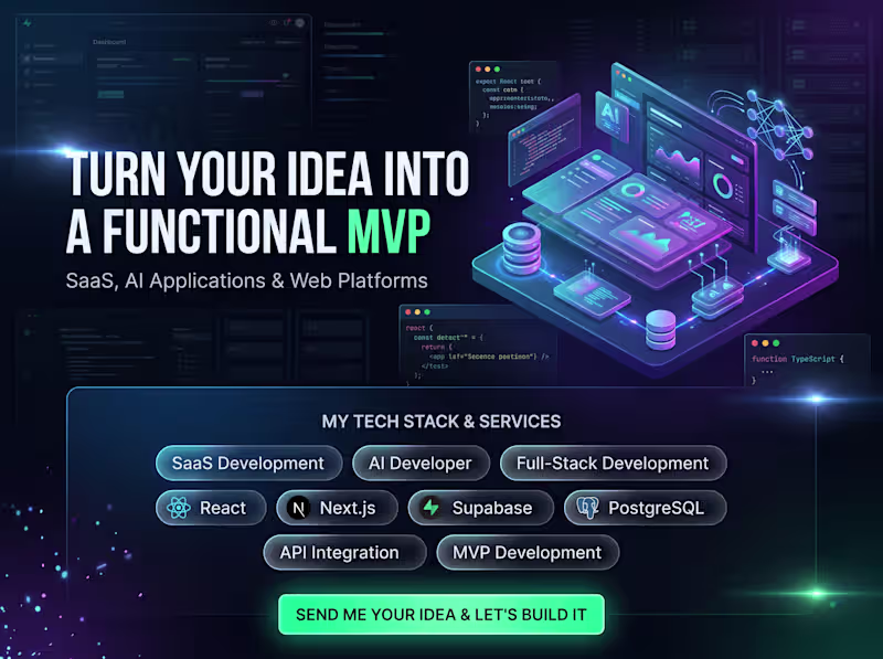 Cover image for Build a SaaS MVP or AI-Powered Web App