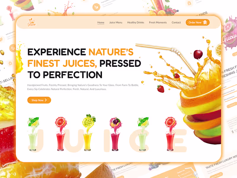Cover image for Fresh Juice Brand Website Design