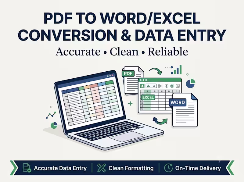 Cover image for PDF to Word/Excel Conversion & Data Entry 