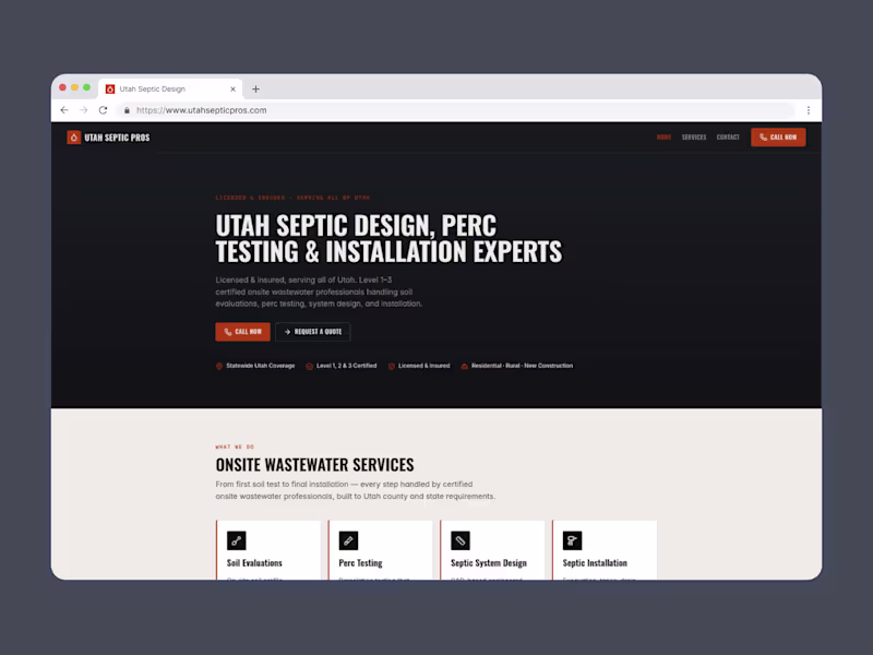 Cover image for Utah Septic Pros Marketing Website