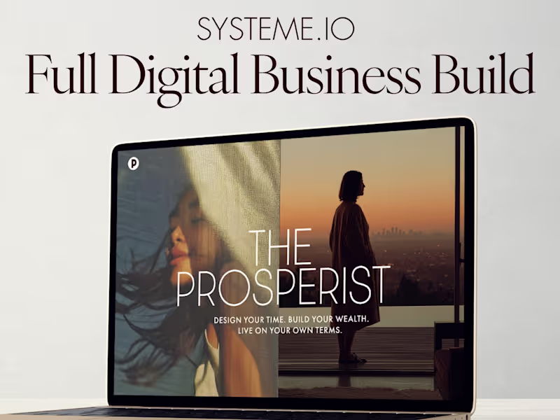 Cover image for Full Digital Business Build. Done For You. Systeme.io.