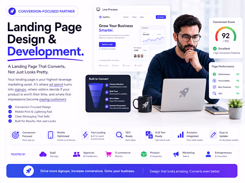 Cover image for Landing Page Design & Development