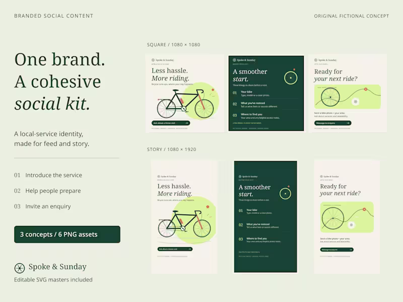 Cover image for Branded social posts, captions and story graphics