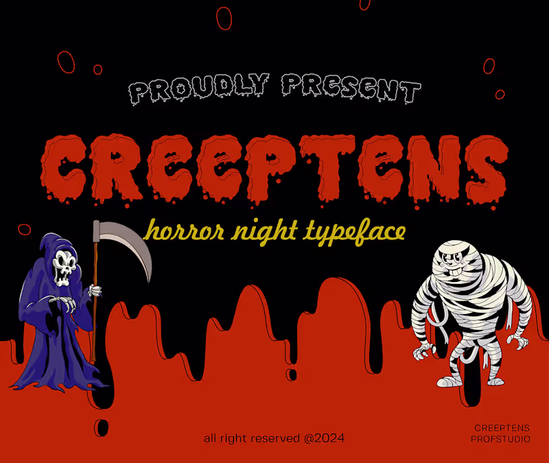 Cover image for Creeptens - Horror Night Typeface