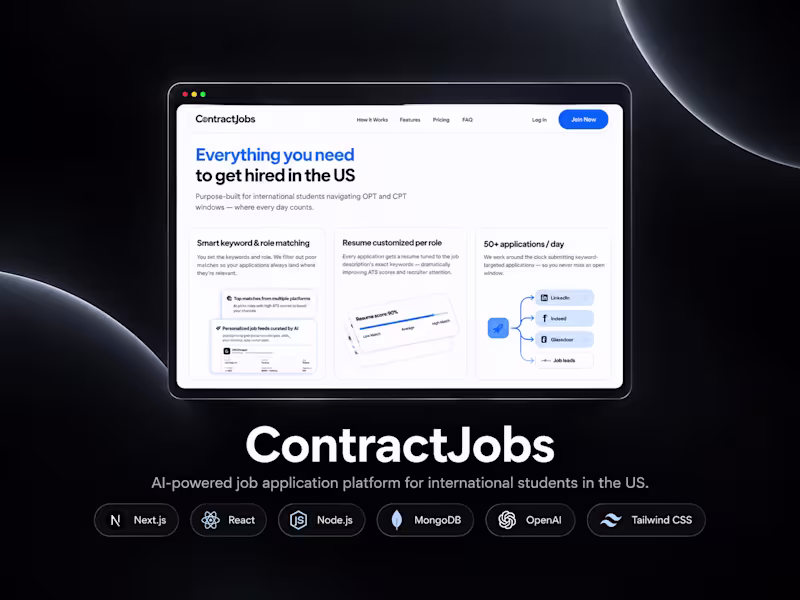 Cover image for Built ContractJobs, an AI-powered platform