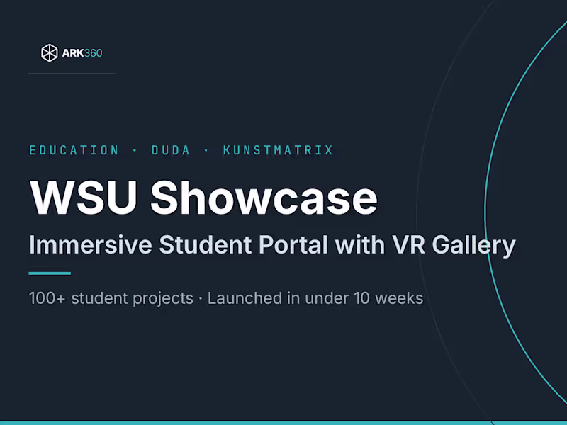 Cover image for WSU: Immersive Student Showcase Portal with VR Gallery