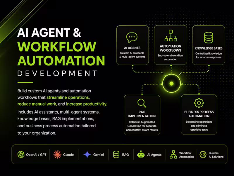 Cover image for AI Agent & Workflow Automation Development