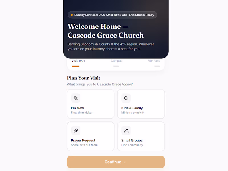 Cover image for Cascade Grace Church Digital Visitor Connection Web App