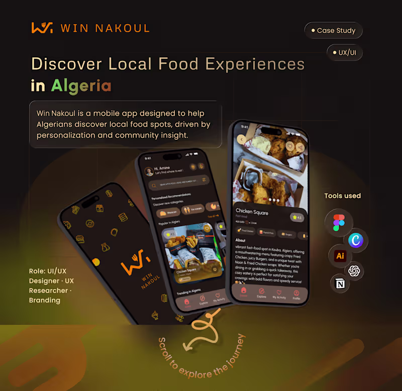 Cover image for Win Nakoul: UX Case Study for Food Discovery in Algeria