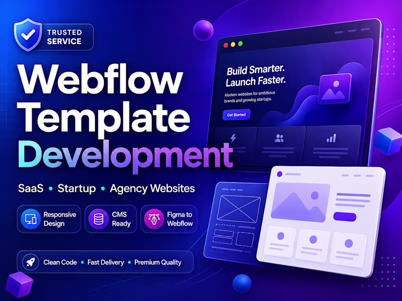 Cover image for Webflow Template Development for SaaS, Startup & Agency Websites