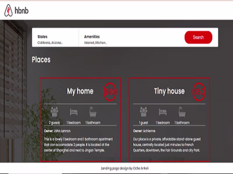Cover image for Airbnb Static Homepage web design