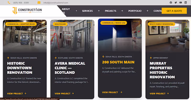 Cover image for JL Construction, a Subcontractor Site Written for GCs
