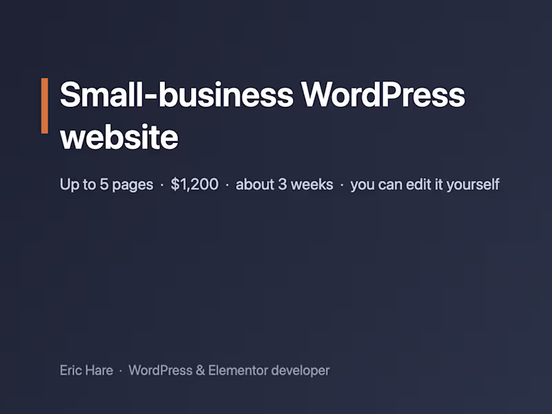 Cover image for Small-business WordPress website (up to 5 pages)