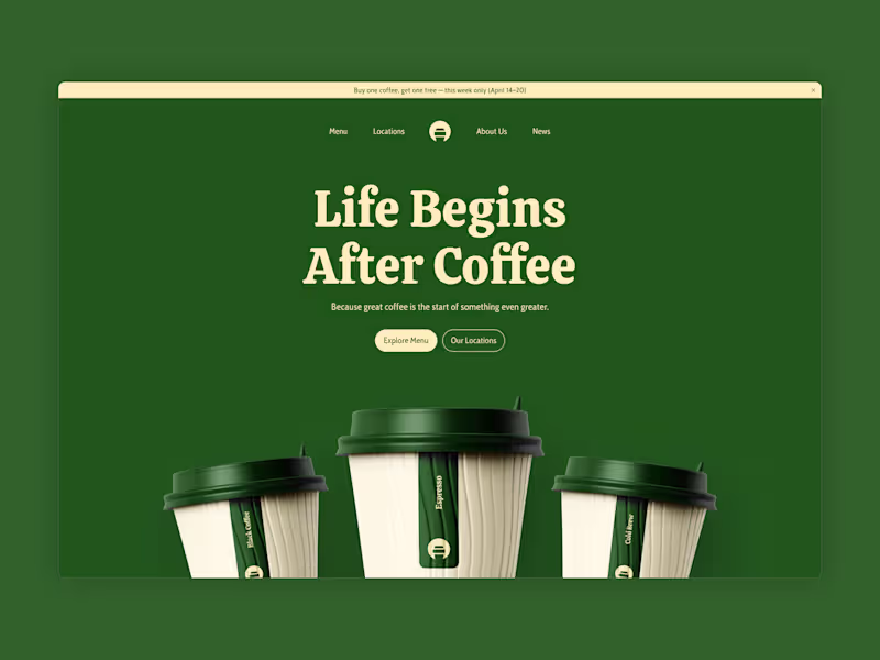 Cover image for Coffee Shop Website · Design