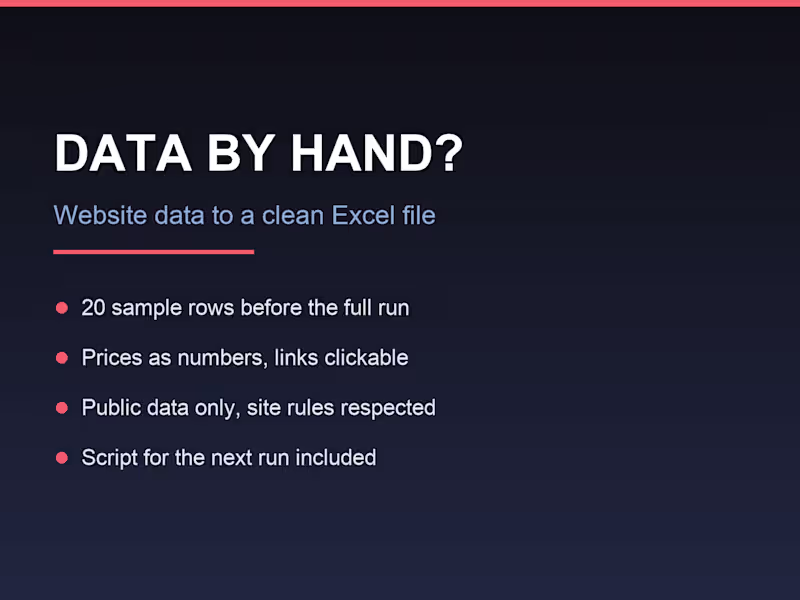 Cover image for Website Data to a Clean Excel File