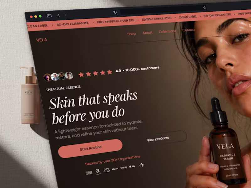 Cover image for Vela Skin — Framer Ecommerce Template