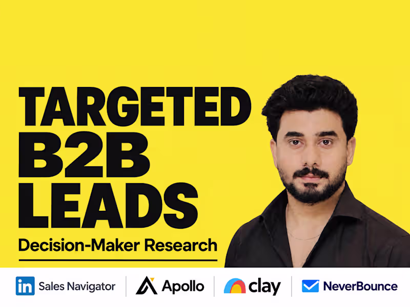 Cover image for I will do targeted b2b lead generation and email list building