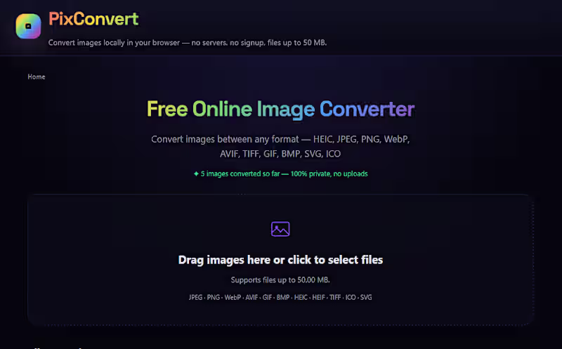 Cover image for PixConvert: Private Browser-Based Image Converter