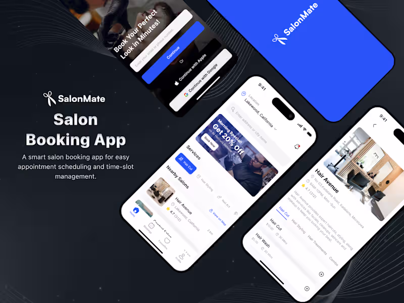 Cover image for UI/UX Design & Frontend Structure for SalonMate