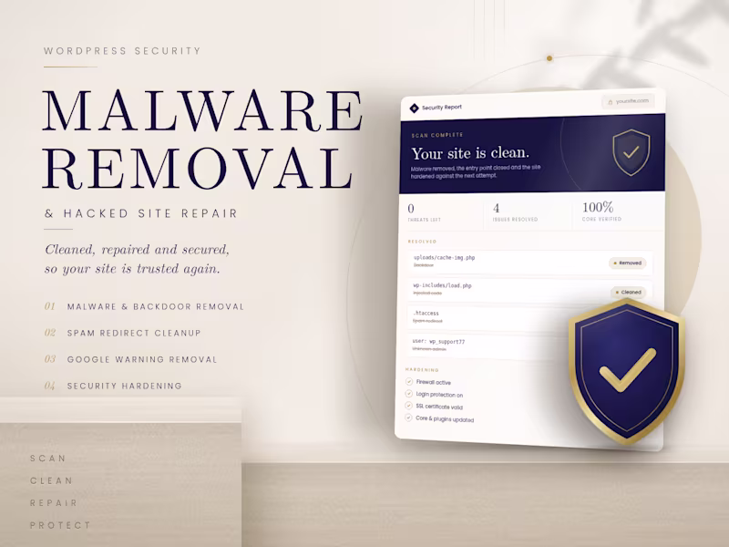 Cover image for WordPress Malware Removal & Hacked Site Repair