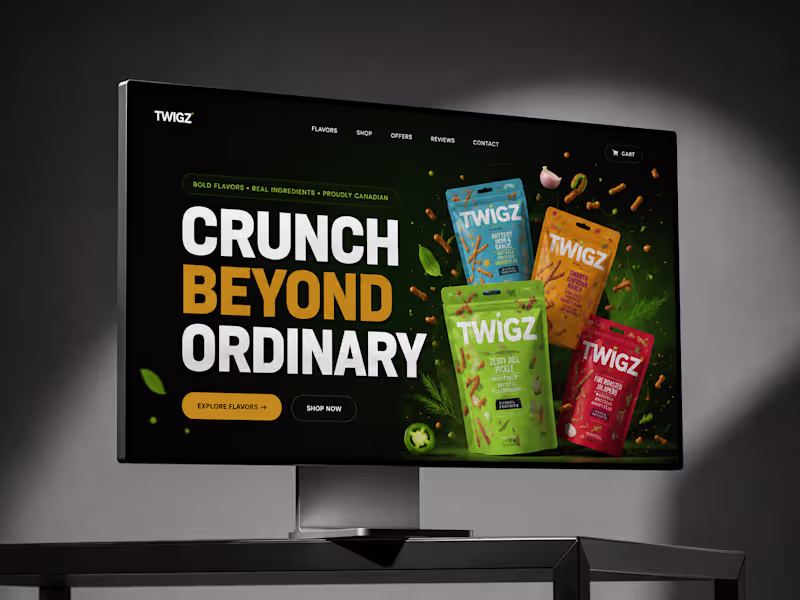 Cover image for 3D Snack Brand Website Redesign for Twigz