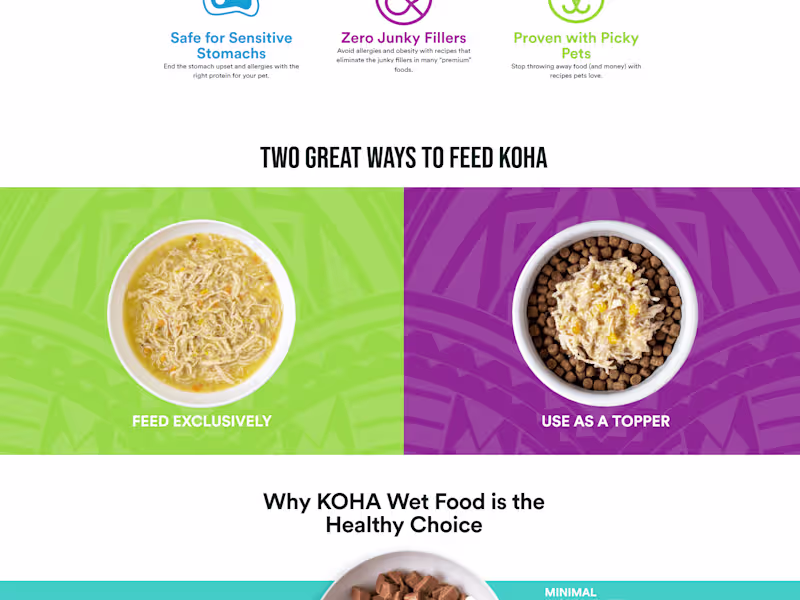 Cover image for KOHA – Minimal Ingredient Pet Food eCommerce Platform