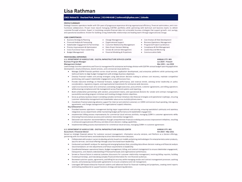 Cover image for I revamped the Business Program Manager’s resume by highligh...