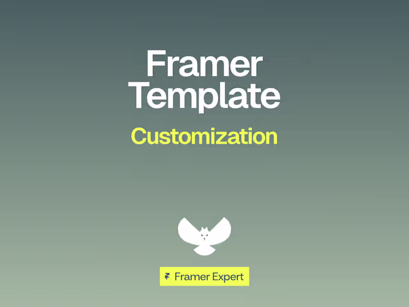 Cover image for Framer Template Customization