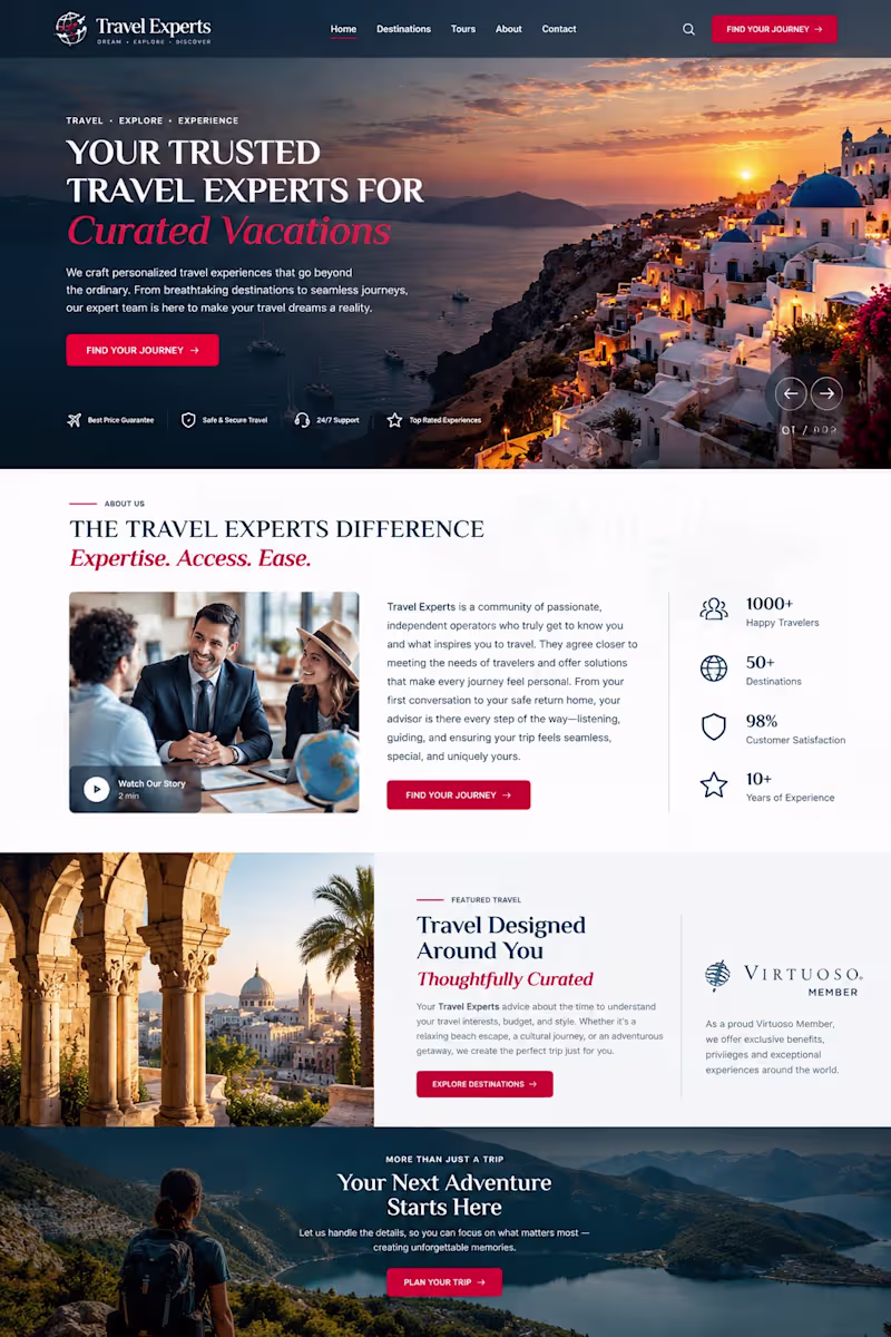 Cover image for Modern Travel Agency Website Design: