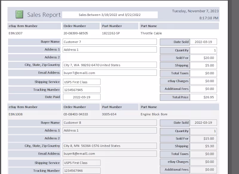 Cover image for MS Access eBay Parts Manager